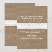 Burlap & Lace Geïnspireerde huwelijksuitnodiging Kaart (Voorkant / Achterkant)