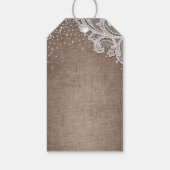Burlap Lace glitter rustiek Bruiloft dank u Cadeaulabel (Achterkant)
