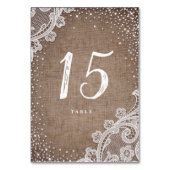 Burlap Lace glitter rustige trouwtafel Kaart (Achterkant)