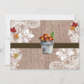Burlap & Lace Herfst Apple Birthday Party Invitati Kaart (Achterkant)