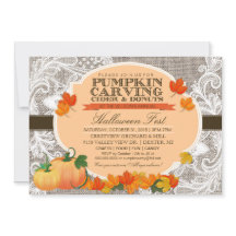 Burlap & Lace Herfst Pompoen Carving Halloween Par