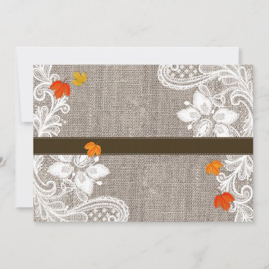 Burlap & Lace Herfst Pompoen Carving Halloween Par Kaart (Achterkant)