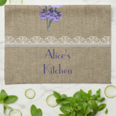 Burlap Lace Lavender Flower Kitchen Towels Theedoek (Gevouwen)