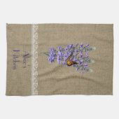 Burlap Lace Lavender Flower Kitchen Towels Theedoek (Horizontaal)