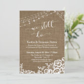 Burlap Lace Light Strings We doen nog steeds Jubil Kaart (Staand voorkant)