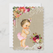 Burlap Lace Mason Jar Baby Shower Uitnodigingen (Voorkant)