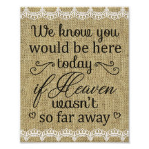 Burlap & Lace Memorial Wedding Print