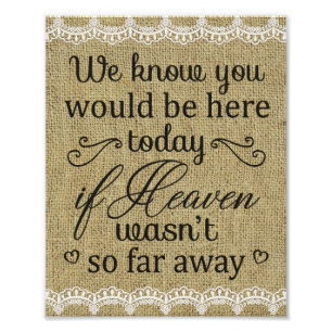 Burlap & Lace Memorial Wedding Print Foto Afdruk