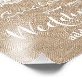 Burlap & Lace - Pas uw eigen trouwbord aan - Foto Afdruk (Hoek)