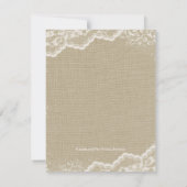 Burlap Lace Pearl Princess Baby shower Kaart (Achterkant)