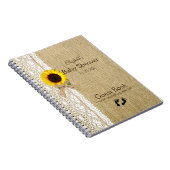 Burlap Lace Raffia Sunflower Afbeelding Guest Book Notitieboek (Rechterzijde)