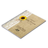 Burlap Lace Raffia Sunflower Afbeelding Guest Book Notitieboek (Linkerzijde)