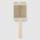 Burlap Lace Rustieke Huwelijksprogramma Fan Handwaaier (Achterkant)