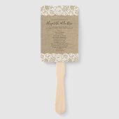 Burlap Lace Rustieke Huwelijksprogramma Fan Handwaaier (Voorkant)