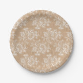 Burlap & Lace Shabby Chic Floral Paper Bord (Voorkant)