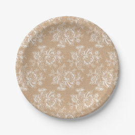 Burlap & Lace Shabby Chic Floral Paper Bord