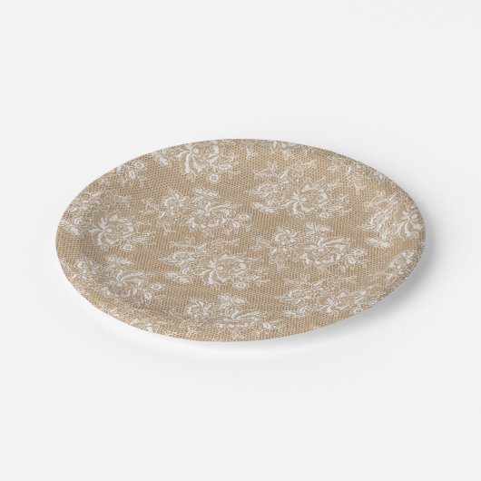 Burlap & Lace Shabby Chic Floral Paper Bord (Gekanteld)