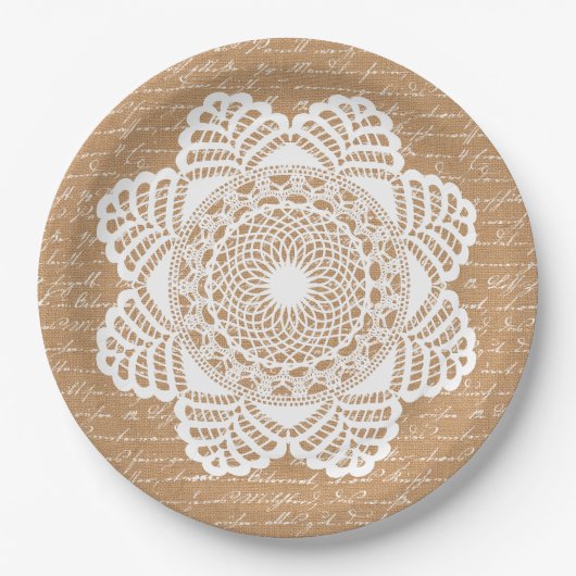 Burlap & Lace Shabby Chic Papier Bord (Voorkant)