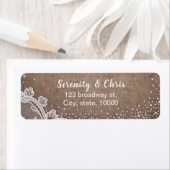 Burlap Lace Silglitter Rustic country Wedding Etiket (Insitu)