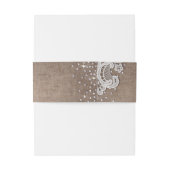 Burlap Lace Silglitter Rustic country Wedding Uitnodigingen Wikkel (Achterkant Voorbeeld)