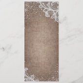 Burlap Lace Silglitter Rustige trouwmenu Menu (Achterkant)