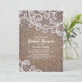 Burlap Lace Silver Glitter Rustige vrijgezellenfee Kaart (Staand voorkant)