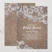 Burlap Lace Silver Glitter Rustige vrijgezellenfee Kaart (Voorkant / Achterkant)