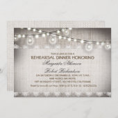 Burlap Lace String Lampen Repetitie Diner Kaart (Voorkant / Achterkant)