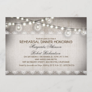 Burlap Lace String Lampen Repetitie Diner Kaart