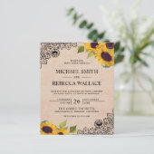 Burlap Lace Sunflower Budget Weddenschap (Staand voorkant)