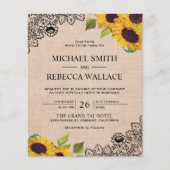 Burlap Lace Sunflower Budget Weddenschap (Voorkant)
