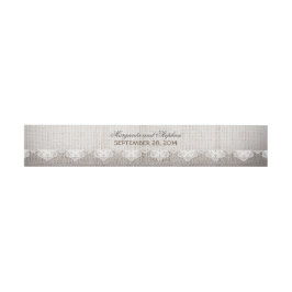 Burlap lace vintage bruiloft buik bands uitnodigingen wikkel