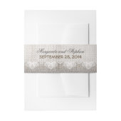 Burlap lace vintage bruiloft buik bands uitnodigingen wikkel (Voorkant Voorbeeld)
