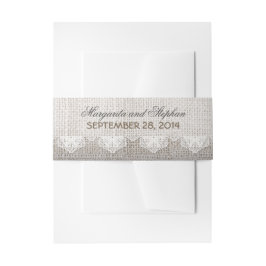 Burlap lace vintage bruiloft buik bands uitnodigingen wikkel