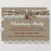 Burlap & Lace Vintage-kerstfeest Kaart (Voorkant / Achterkant)