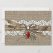 Burlap & Lace Vintage-kerstfeest Kaart (Achterkant)