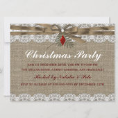Burlap & Lace Vintage-kerstfeest Kaart (Voorkant)
