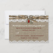 Burlap & Lace Vintage Kerstfeest RSVP (Voorkant)