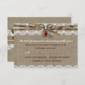 Burlap & Lace Vintage Kerstfeest RSVP (Voorkant / Achterkant)