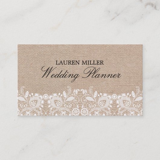 Burlap & Lace Visitekaartje (Voorkant)