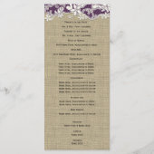 Burlap  Lace Wedding Programma Programmakaart (Achterkant)