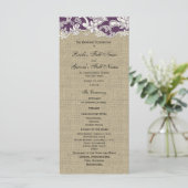 Burlap  Lace Wedding Programma Programmakaart (Staand voorkant)