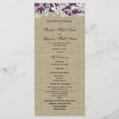 Burlap  Lace Wedding Programma Programmakaart (Voorkant)