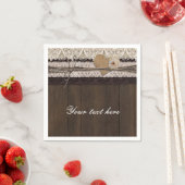 Burlap Lace Wood Romantische Country Wedding Napki Servetten (Insitu)
