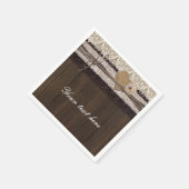 Burlap Lace Wood Romantische Country Wedding Napki Servetten (Hoek)