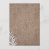 Burlap Lace zilveren glitter rustieke bruiloft det Informatiekaartje (Achterkant)