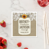 Burlap Lace Zonnebloem Mason Jar Bruiloft Servette Servet (Insitu)