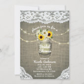 Burlap Lace Zonnebloemen & Daisies Mason Jar Rusti Kaart (Voorkant)