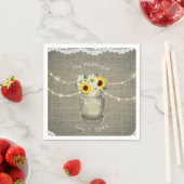 Burlap Lace Zonnebloemen & Daisies Mason Jar Rusti Servetten (Insitu)