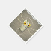 Burlap Lace Zonnebloemen & Daisies Mason Jar Rusti Servetten (Hoek)